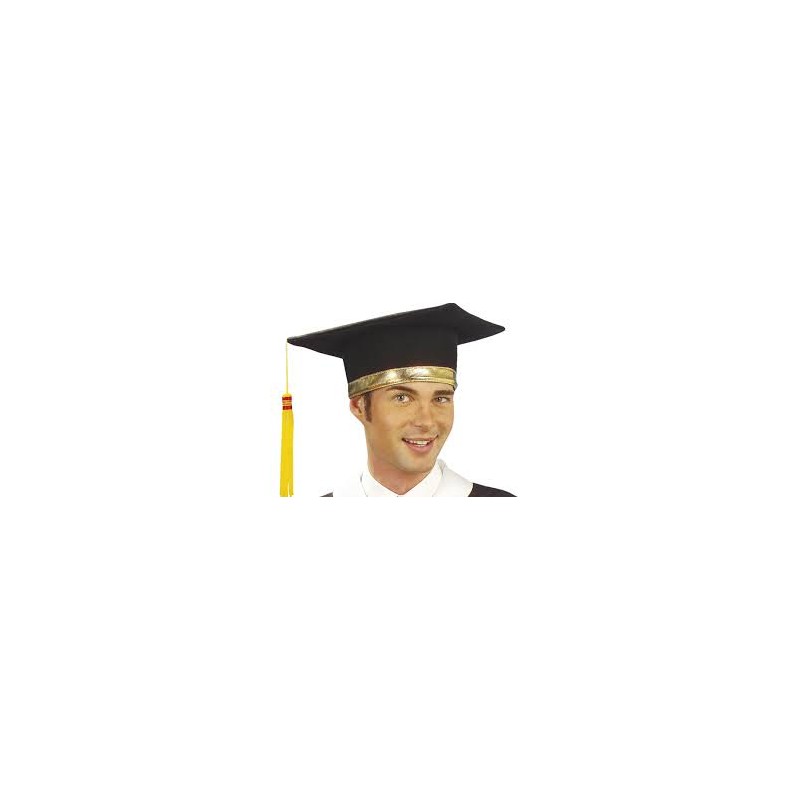 CHAPEAU LAUREAT DIPLOME NOIR ET BANDE OR