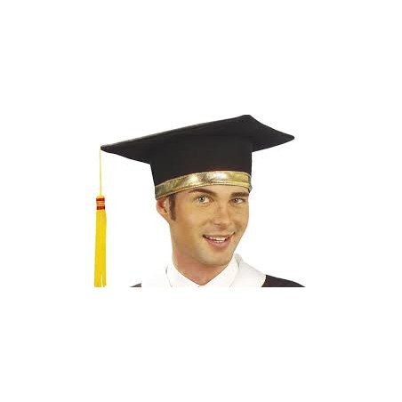 CHAPEAU LAUREAT DIPLOME NOIR ET BANDE OR