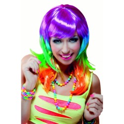 PERRUQUE FLUO 4 COULEURS 