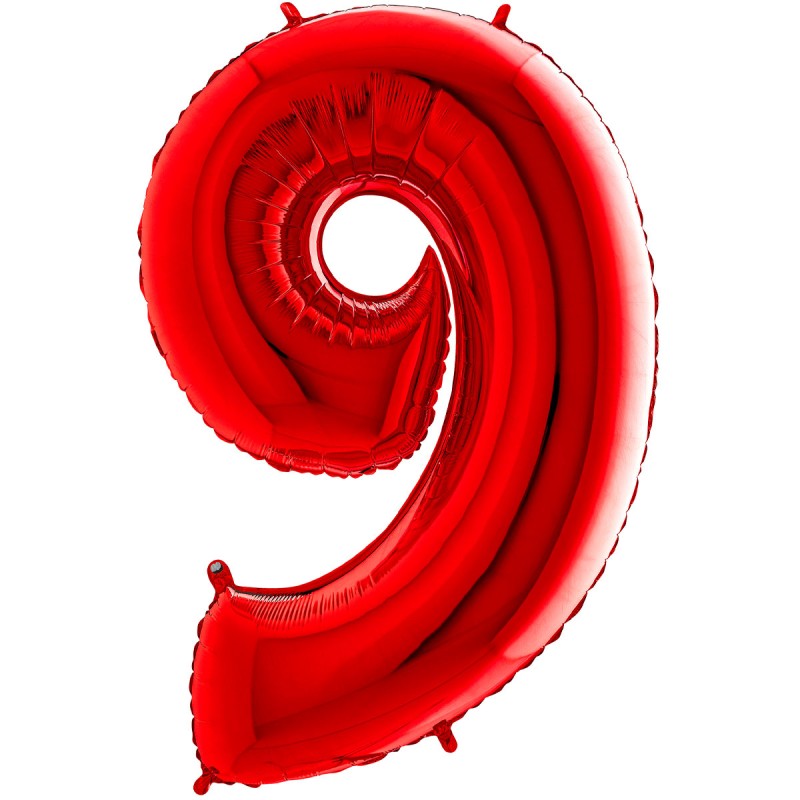 BALLON METALLIQUE CHIFFRE 9 ROUGE 100 CM BALLON METALLIQUE CHIFFRE 9 ROUGE 100 CM