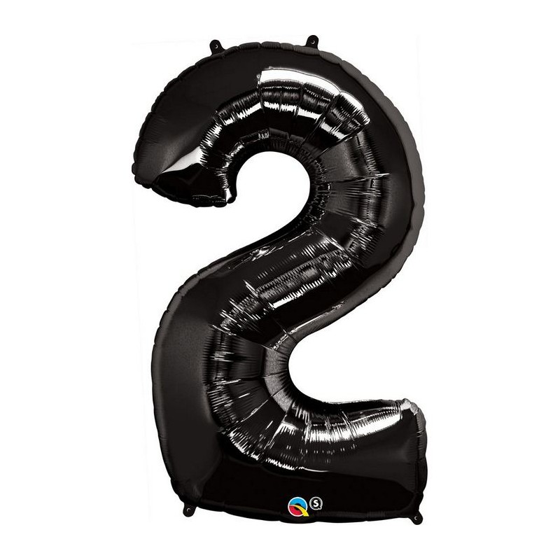 BALLON METALLIQUE CHIFFRE 2 NOIR 86 CM BALLON METALLIQUE CHIFFRE 2 NOIR 86 CM