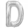 BALLON METALLIQUE LETTRE D ARGENT 86 CM