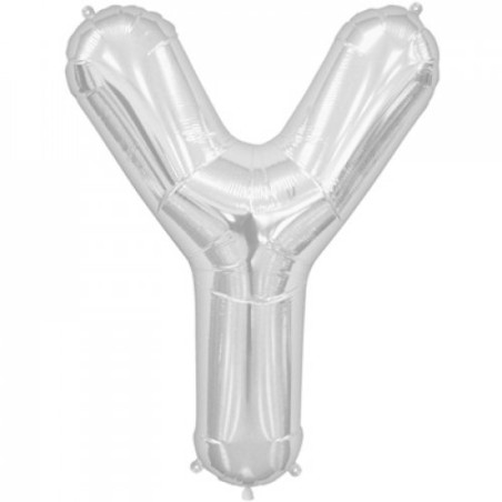 BALLON METALLIQUE LETTRE Y ARGENT 86 CM