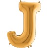 BALLON METALLIQUE LETTRE J OR 100 CM