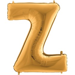 BALLON METALLIQUE LETTRE Z OR 100 CM