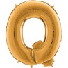 BALLON METALLIQUE LETTRE Q OR 100 CM