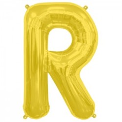 BALLON METALLIQUE LETTRE R OR 86 CM