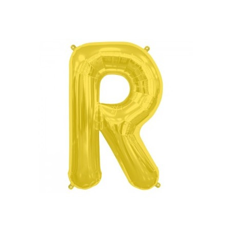 BALLON METALLIQUE LETTRE R OR 86 CM