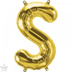 BALLON METALLIQUE LETTRE S OR 86 CM