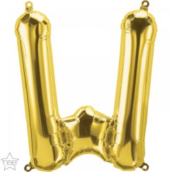 BALLON METALLIQUE LETTRE W OR 86 CM