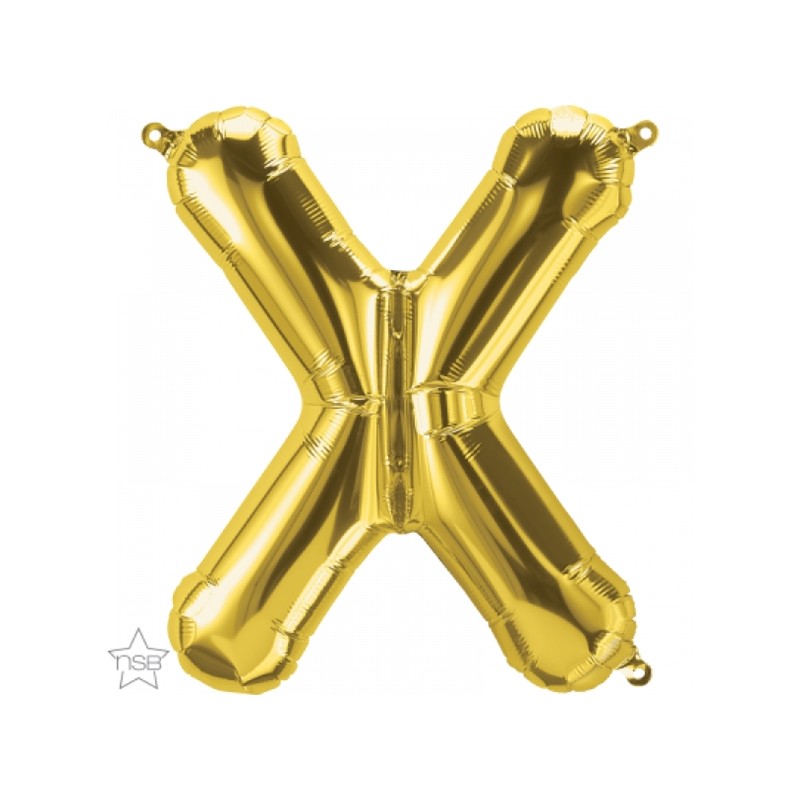 BALLON METALLIQUE LETTRE X OR 86 CM