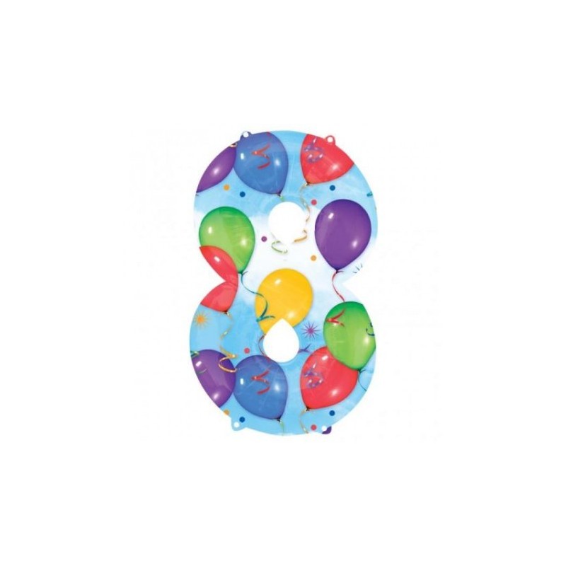 BALLON METALLIQUE CHIFFRE 8 MULTICOLORE ANNIVERSAIRE 86 CM BALLON METALLIQUE CHIFFRE 8 MULTICOLORE ANNIVERSAIRE 86 CM