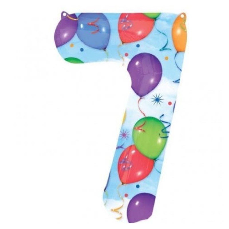 BALLON METALLIQUE CHIFFRE 7 MULTICOLORE ANNIVERSAIRE 86 CM BALLON METALLIQUE CHIFFRE 7 MULTICOLORE ANNIVERSAIRE 86 CM