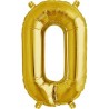 BALLON METALLIQUE CHIFFRE 0  OU LETTRE O OR 41 CM