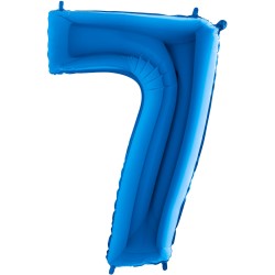 BALLON METALLIQUE CHIFFRE 7 BLEU 41 CM