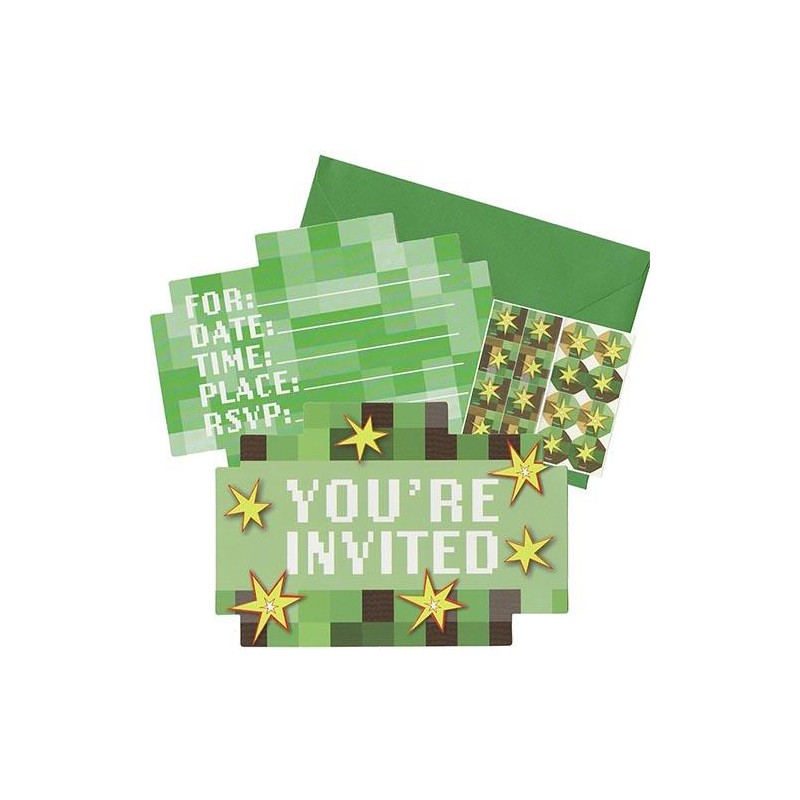 8 INVITATIONS TNT PARTY CAMOUFLAGE 8 INVITATIONS TNT PARTY CAMOUFLAGE