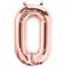 BALLON METALLIQUE CHIFFRE 0 ROSE GOLD 40 CM