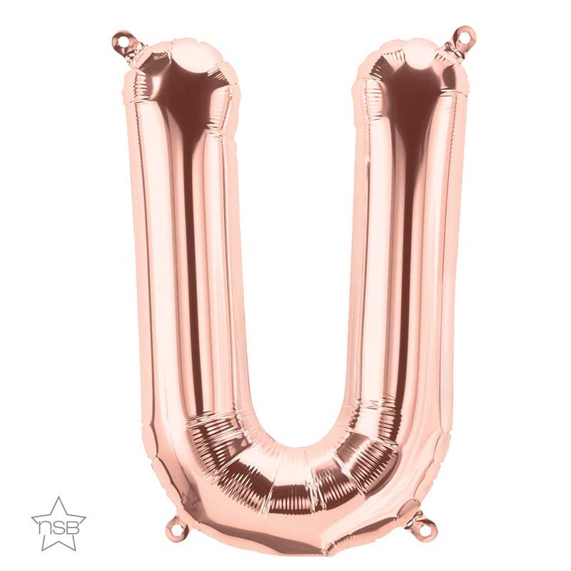 BALLON METALLIQUE ROSE GOLD LETTRE U 40 CM BALLON METALLIQUE ROSE GOLD LETTRE U 40 CM