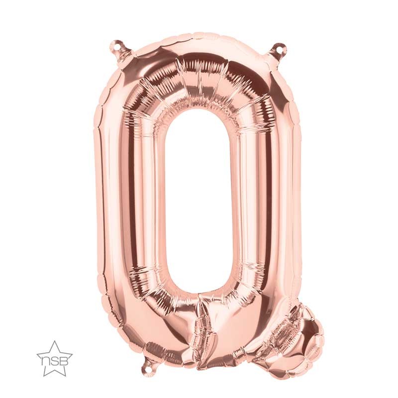 BALLON METALLIQUE ROSE GOLD LETTRE Q 40 CM BALLON METALLIQUE ROSE GOLD LETTRE Q 40 CM