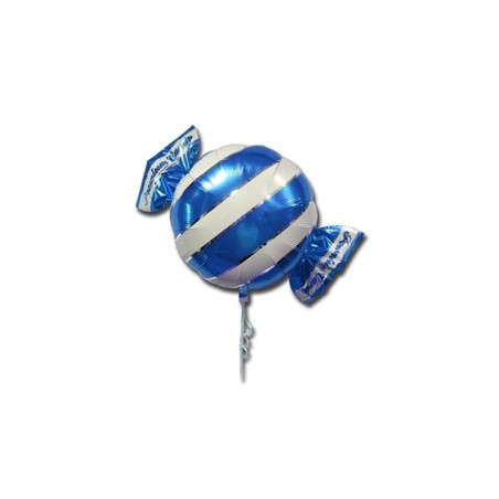 BALLON BONBONS BLEU METALLIQUE 45 CM