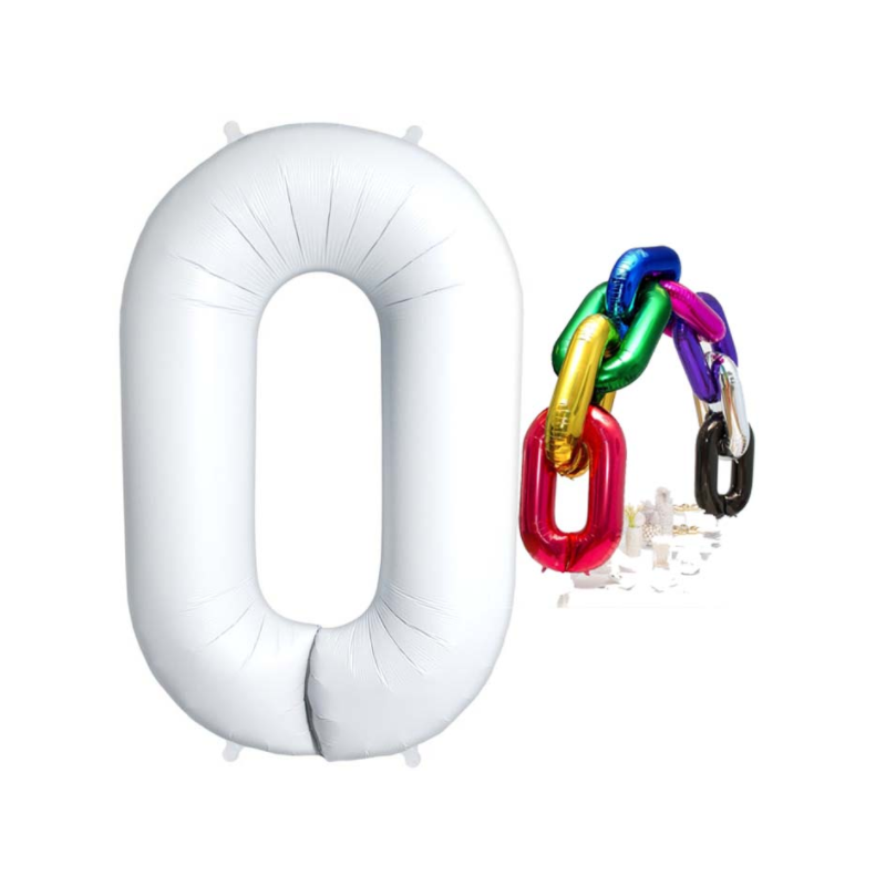 BALLON METALLIQUE DECO LINK BLANC 87 CM BALLON METALLIQUE DECO LINK BLANC 87 CM