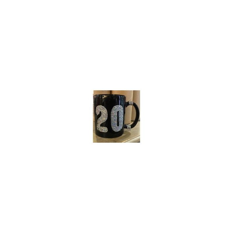 MUG 20 ANS NOIR STRASS MUG 20 ANS NOIR STRASS