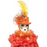 COIFFE VENITIENNE ORANGE :  CHAPEAU ET COLERETTE