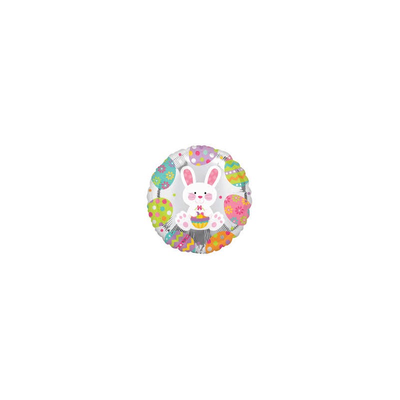 BALLON METALLIQUE LAPIN DE PAQUES DIAMETRE 43 CM BALLON METALLIQUE LAPIN DE PAQUES DIAMETRE 43 CM