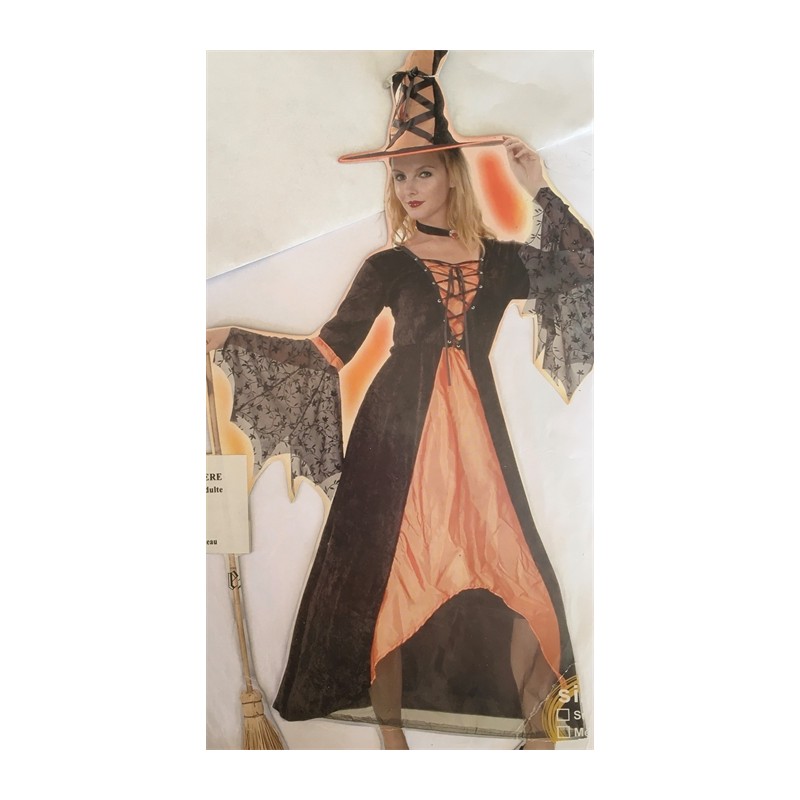 DEGUISEMENT SORCIERE ORANGE TAILLE UNIQUE DEGUISEMENT SORCIERE ORANGE TAILLE UNIQUE