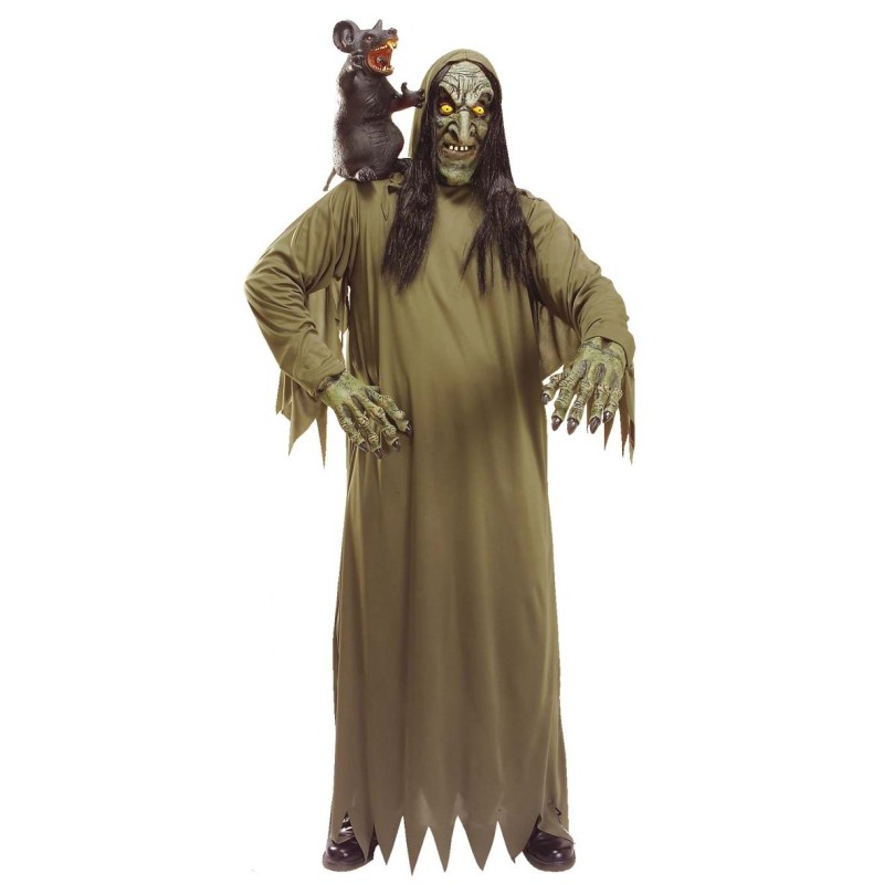 DEGUISEMENT SORCIERE VERTE TAILLE M-L MASQUE+GANTS