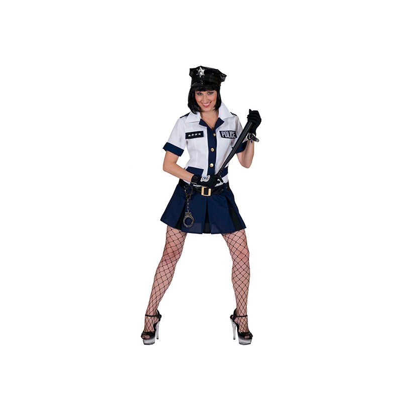 DEGUISEMENT ROBE POLICIERE BEU/BLANC TAILLE 40/42