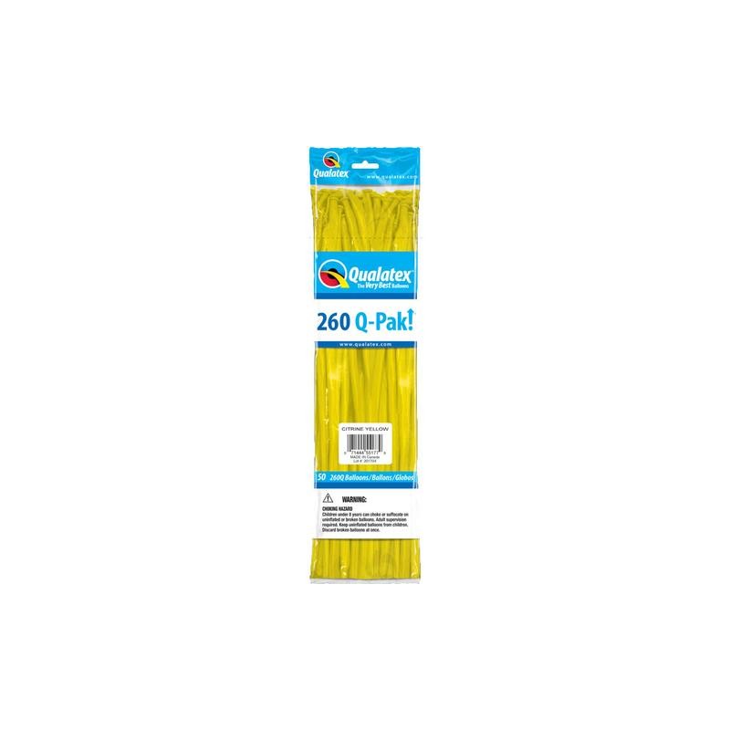 50 BALLONS A MODELER  260 Q-PACK  JAUNE 