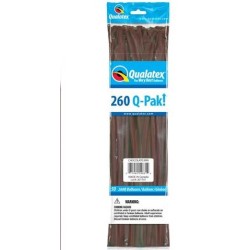 50 BALLONS A MODELER  260 Q-PACK  CHOCOLAT/MARRON 