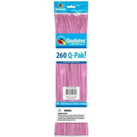 50 BALLONS A MODELER  260 Q-PACK  ROSE