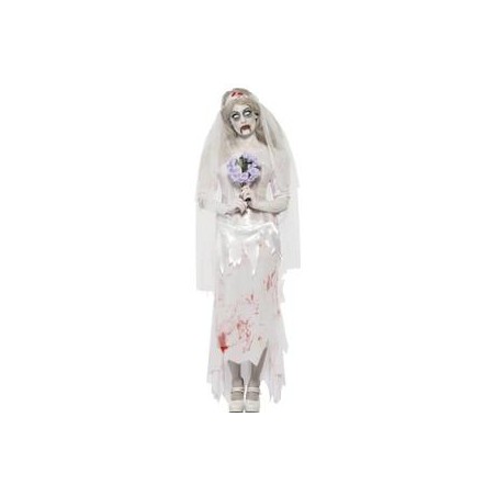 DEGUISEMENT MARIEE ZOMBIE TAILLE L ROBE TACHEE DE SANG
