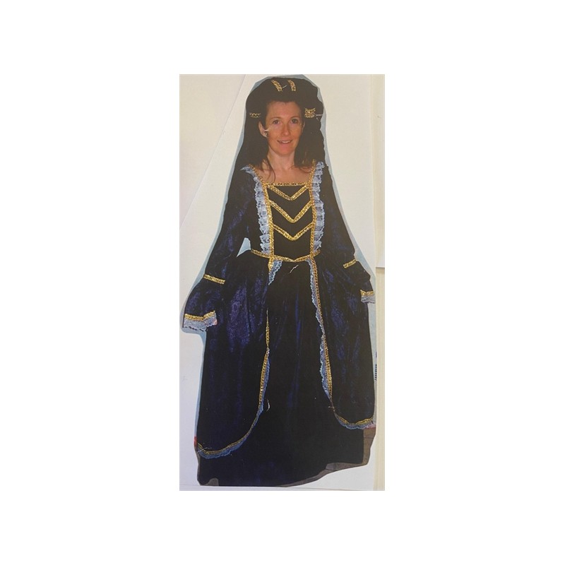 DEGUISEMENT ROBE DE THEATRE + COIFFE MARQUISE RENAISSANCE BLEU OR TAILLE 40-42 DEGUISEMENT ROBE DE THEATRE + COIFFE MARQUISE RENAISSANCE BLEU OR TAILLE 40-42
