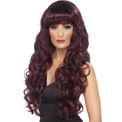 PERRUQUE DE SIRENE AUBURN LONGUE BOUCLEE