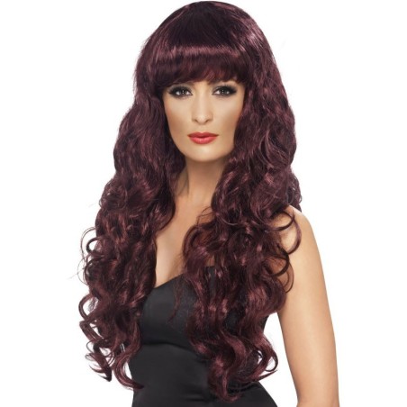PERRUQUE DE SIRENE AUBURN LONGUE BOUCLEE