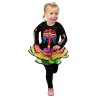 DEGUISEMENT ENFANT ROBE TUTU SQUELETTE NEON MULTICOLORE  3/4 ANS