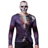 TEE SHIRT IMPRIME SQUELETTE VESTE VIOLETTE TAILLE M-L