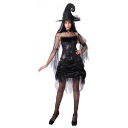 DEGUISEMENT SORCIERE SEXY SUPER LUXE NOIR TAILLE M