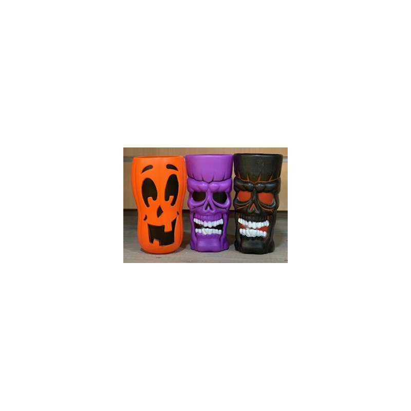 GOBELETS PERSONNAGES HALLOWEEN 8 X 15,5 CM 3 COULEURS ASSORTIES VIOLET ORANGE NO GOBELETS PERSONNAGES HALLOWEEN 8 X 15,5 CM 3 COULEURS ASSORTIES VIOLET ORANGE NO