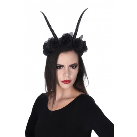 COIFFE SERRE TETE CORNES DE DEMON NOIRES