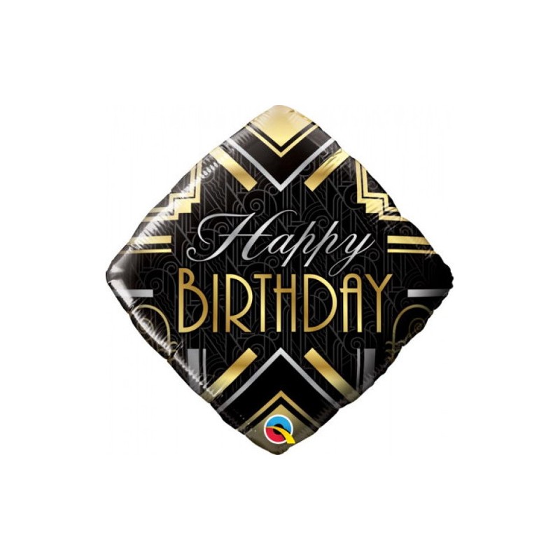 BALLON METALLIQUE CARRE HAPPY BIRTHDAY OR ET ARGENT 46 CM BALLON METALLIQUE CARRE HAPPY BIRTHDAY OR ET ARGENT 46 CM