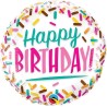 BALLON METALLIQUE HAPPY BIRTHDAY MULTICOLOR COPEAUX 46CM