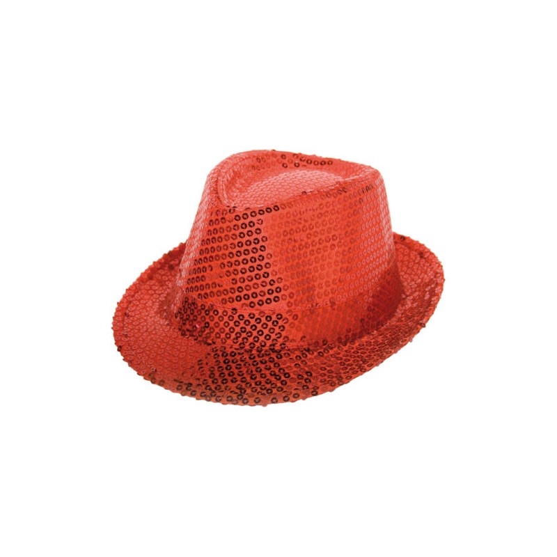 CHAPEAU BORSALINO SEQUIN ROUGE CHAPEAU BORSALINO SEQUIN ROUGE