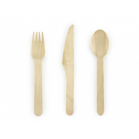 COUVERTS EN BOIS 6 FOURCHETTES 6 COUTEAUX 6 CUILLERES