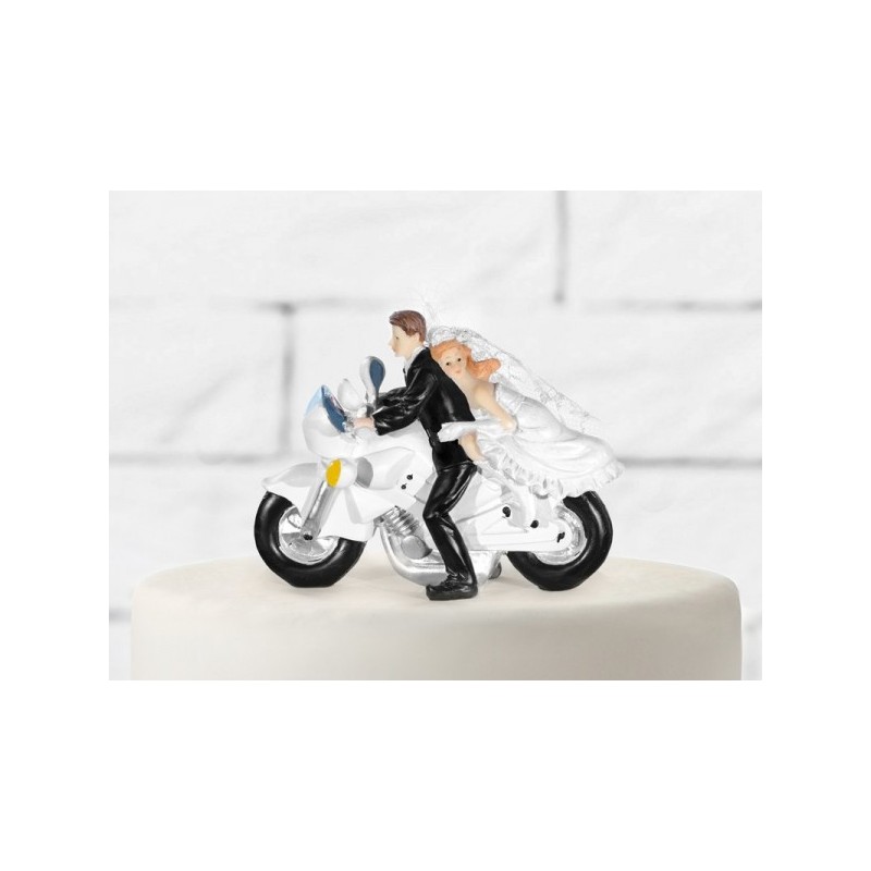 FIGURINE COUPLE DE MARIES EN MOTO FIGURINE COUPLE DE MARIES EN MOTO