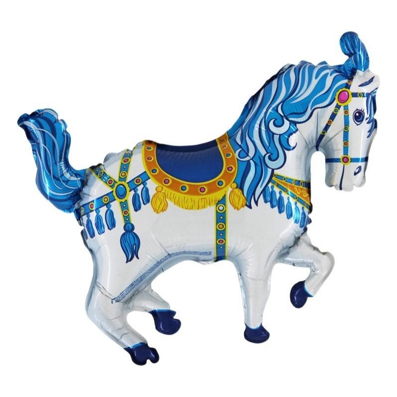 BALLON METALLIQUE CHEVAL DE CIRQUE BLEU BALLON METALLIQUE CHEVAL DE CIRQUE BLEU