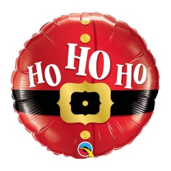 BALLON METALLIQUE ROND VENTRE PERE NOEL HO HO HO 46 CM